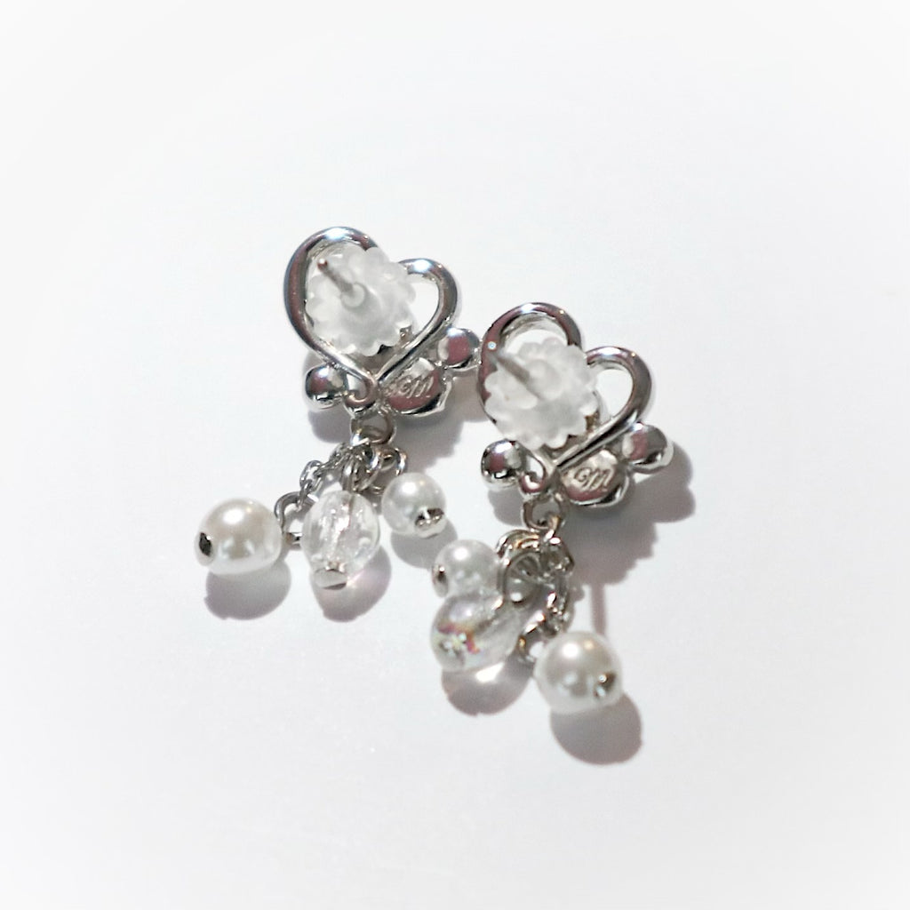 Bubble Mermaid Princess Earrings  / Silver × Blue