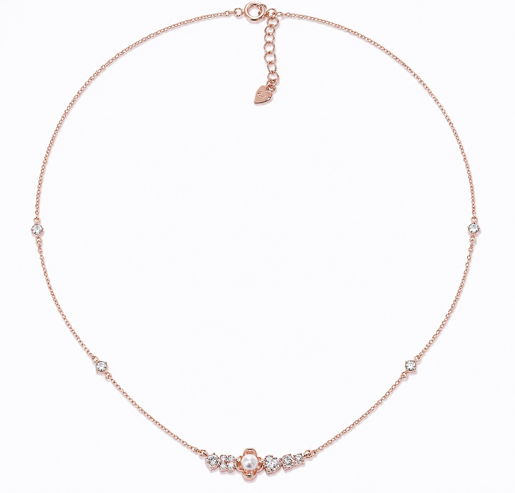 Bouquet Choker Necklace / Rose Gold