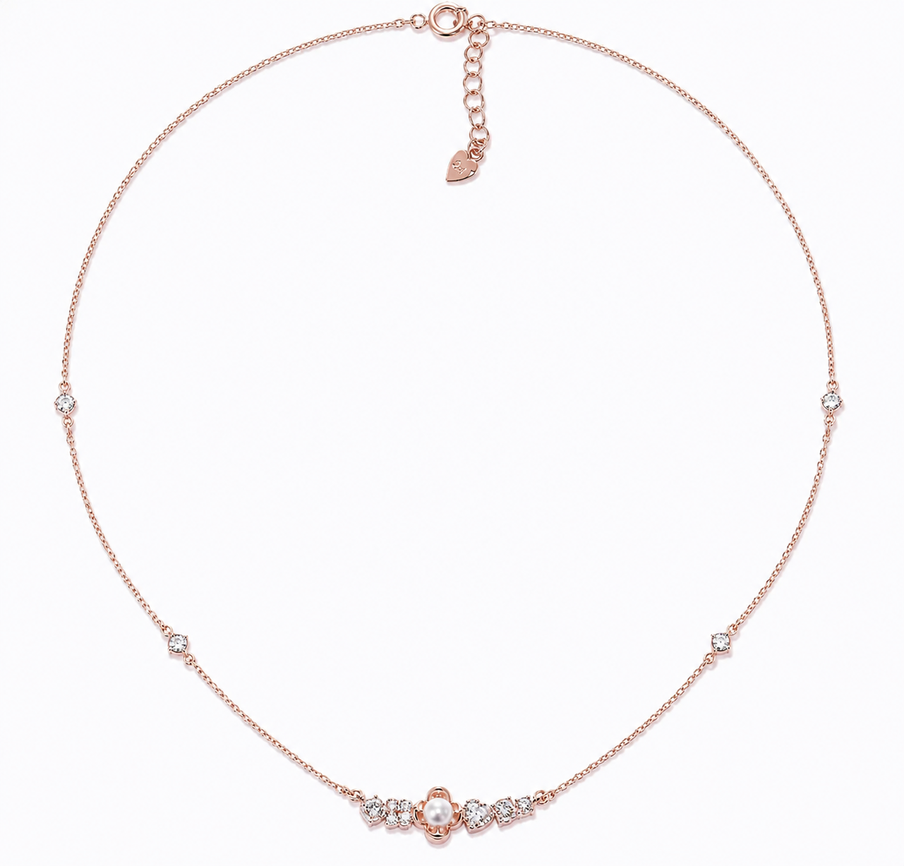 Bouquet Choker Necklace / Rose Gold