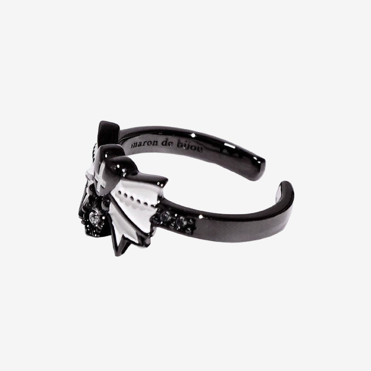 Fallen Angel Ribbon Ring / Black × White