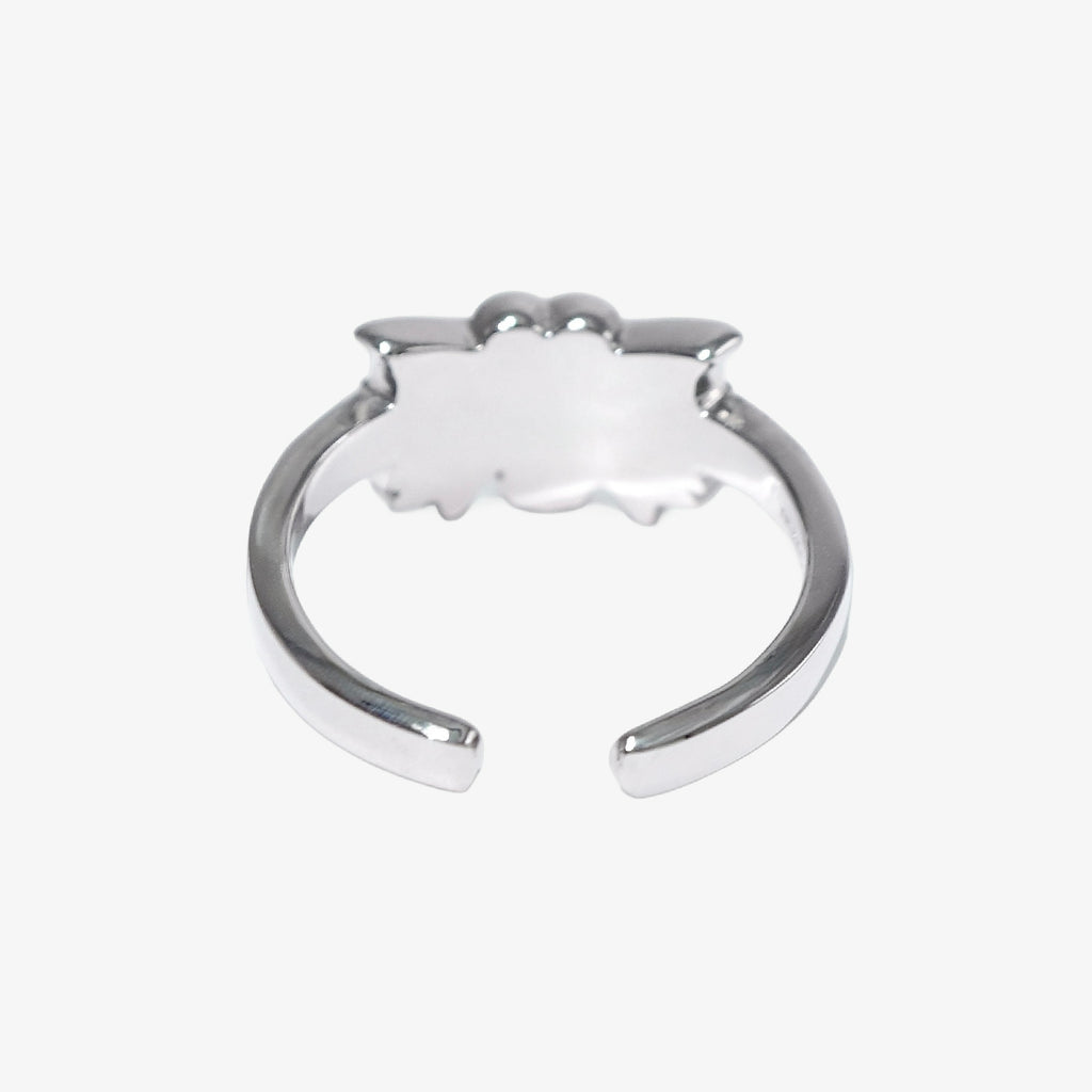 Fallen Angel Ribbon Ring / Silver × Black