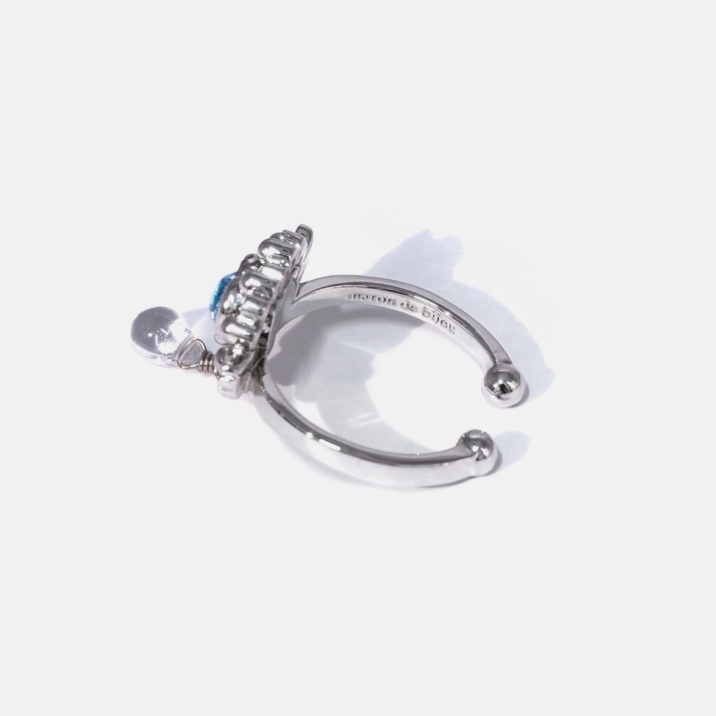 Angel Heart Tear Ring / Silver × Blue