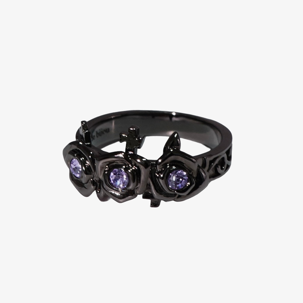 Gothic Rose Ring / Black