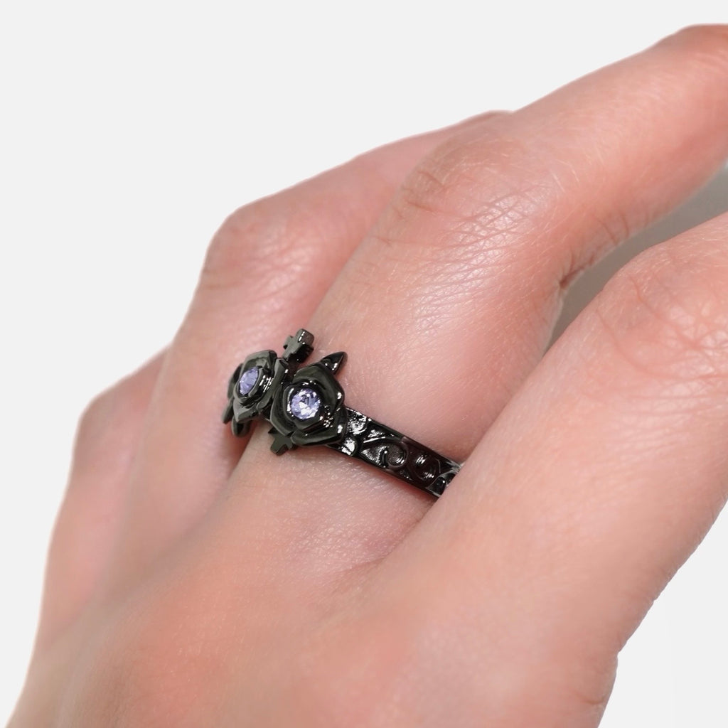 Gothic Rose Ring / Black