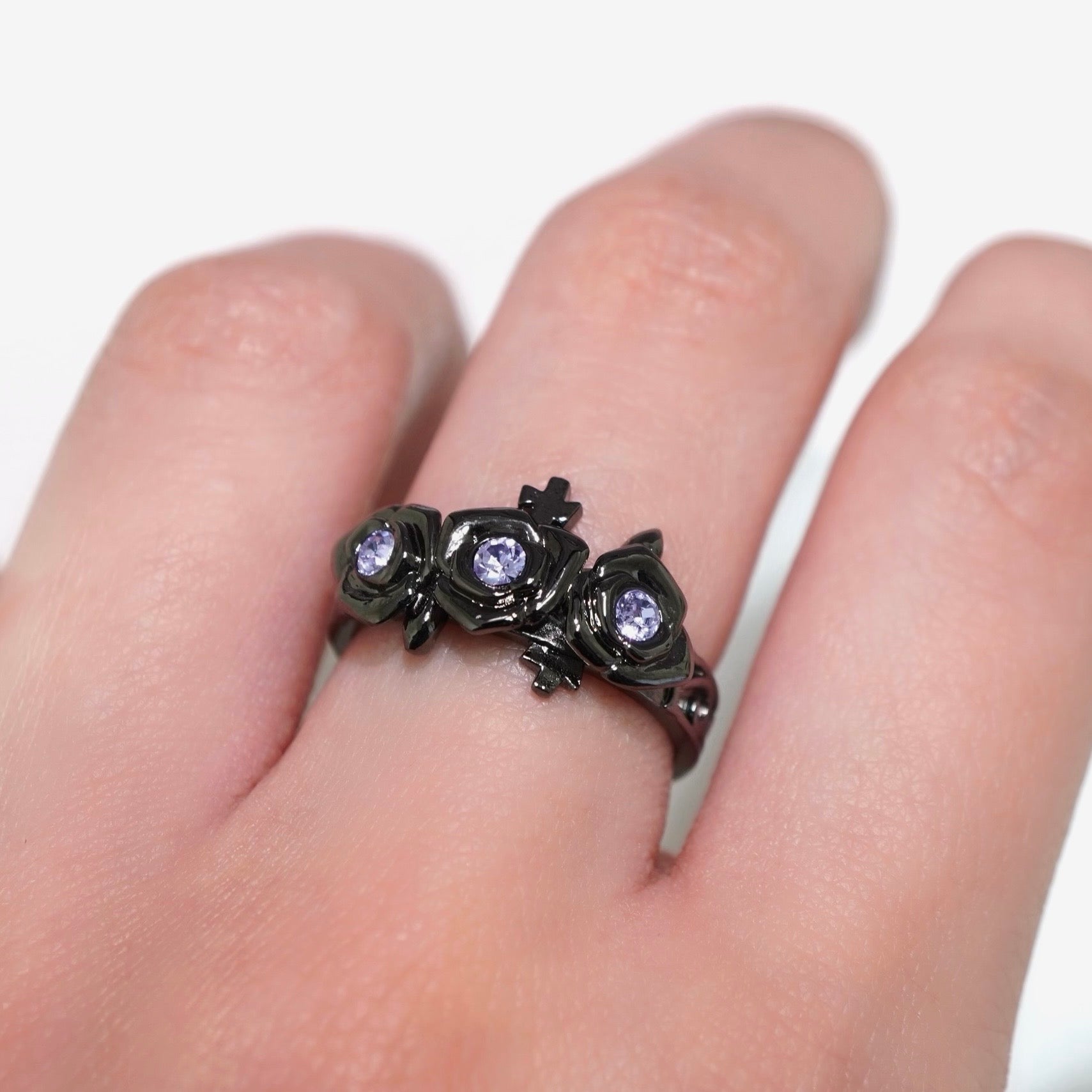 Gothic Rose Ring / Black