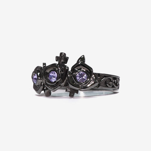 Gothic Rose Ring / Black