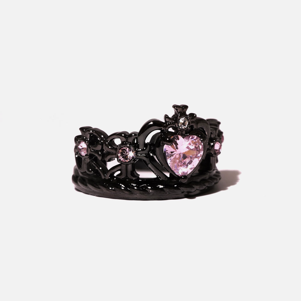 Heart Gothic Tiara  Ring / Black × Pink〈Limited Edition〉