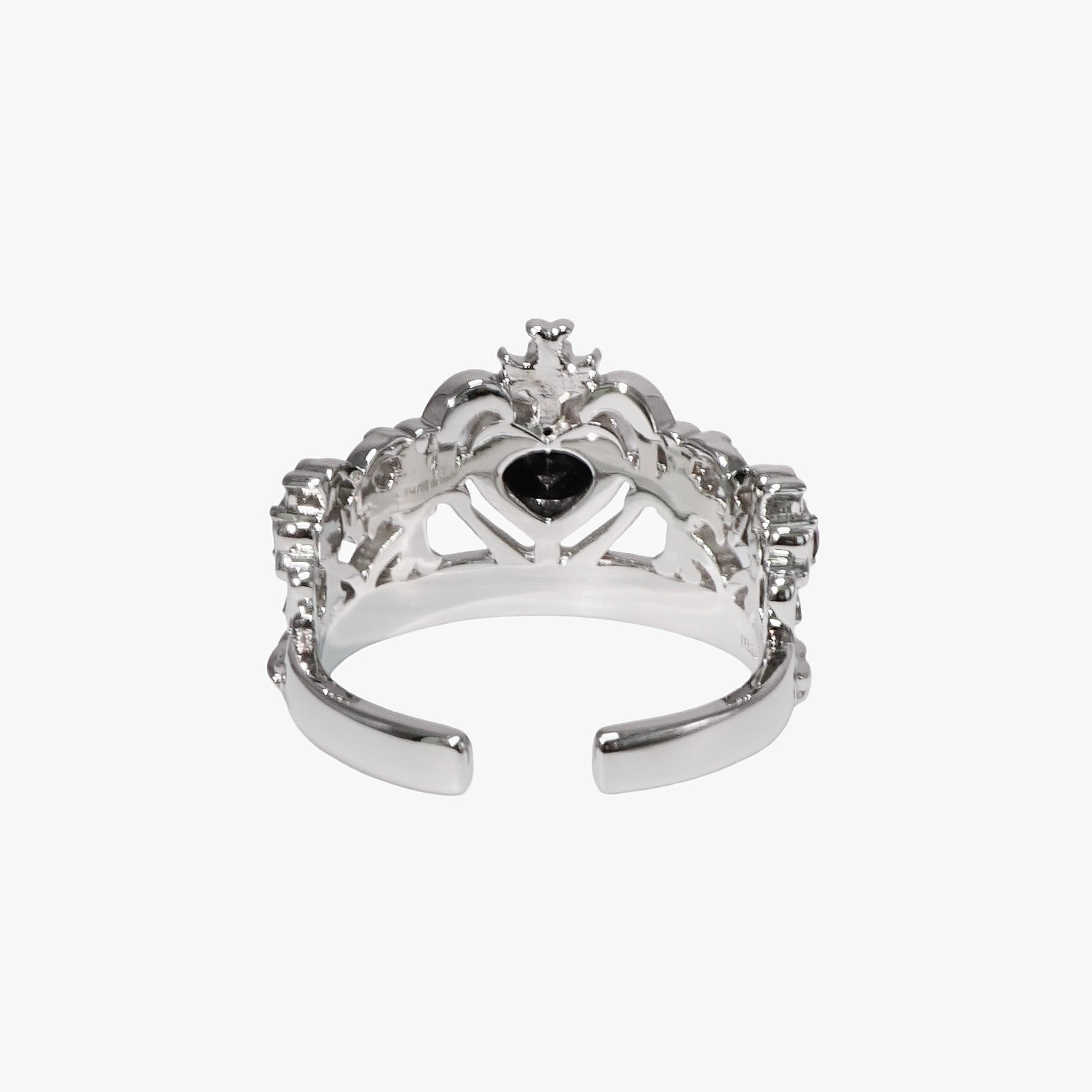 Heart Gothic Tiara Ring / Silver