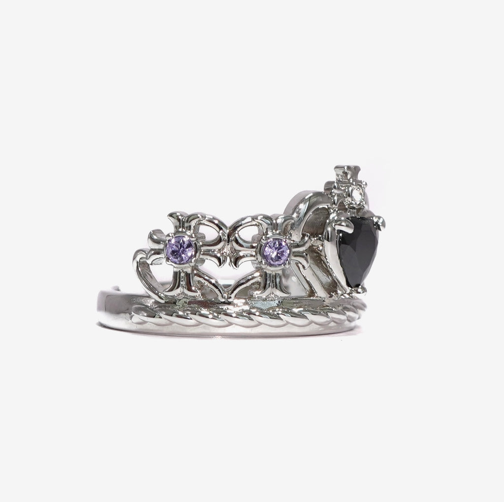 Heart Gothic Tiara Ring / Silver