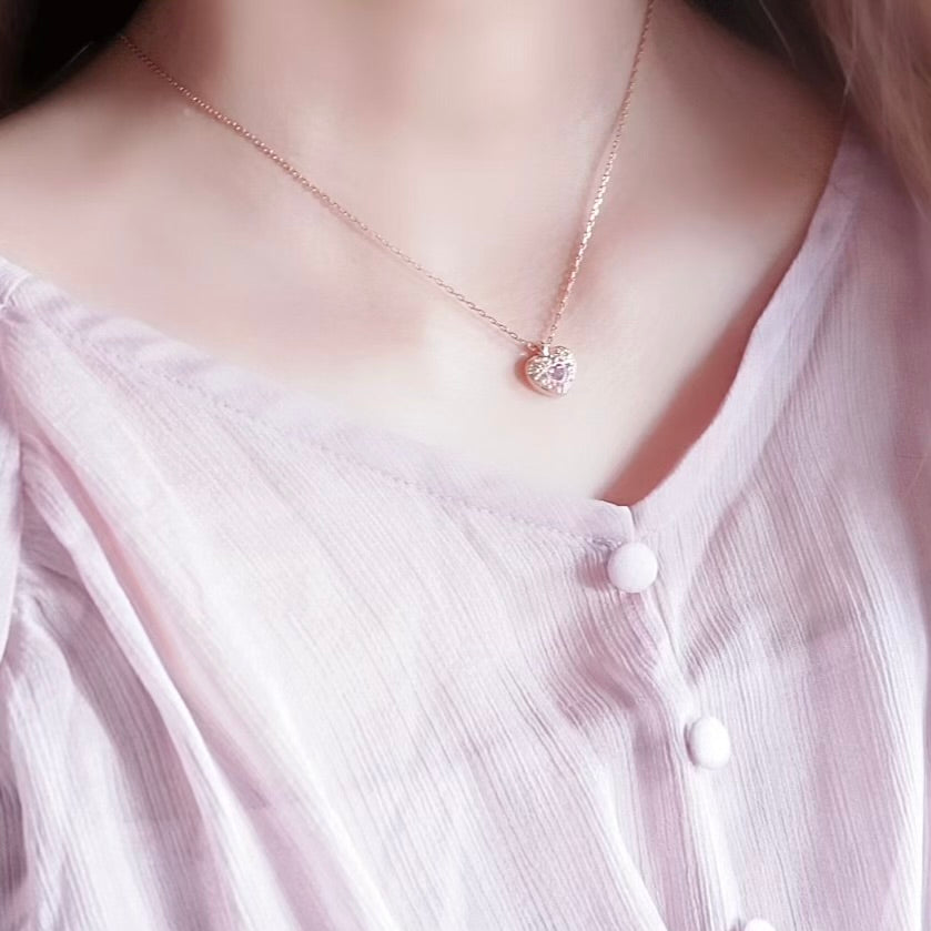 Heart Coffret Necklace / Rose Gold