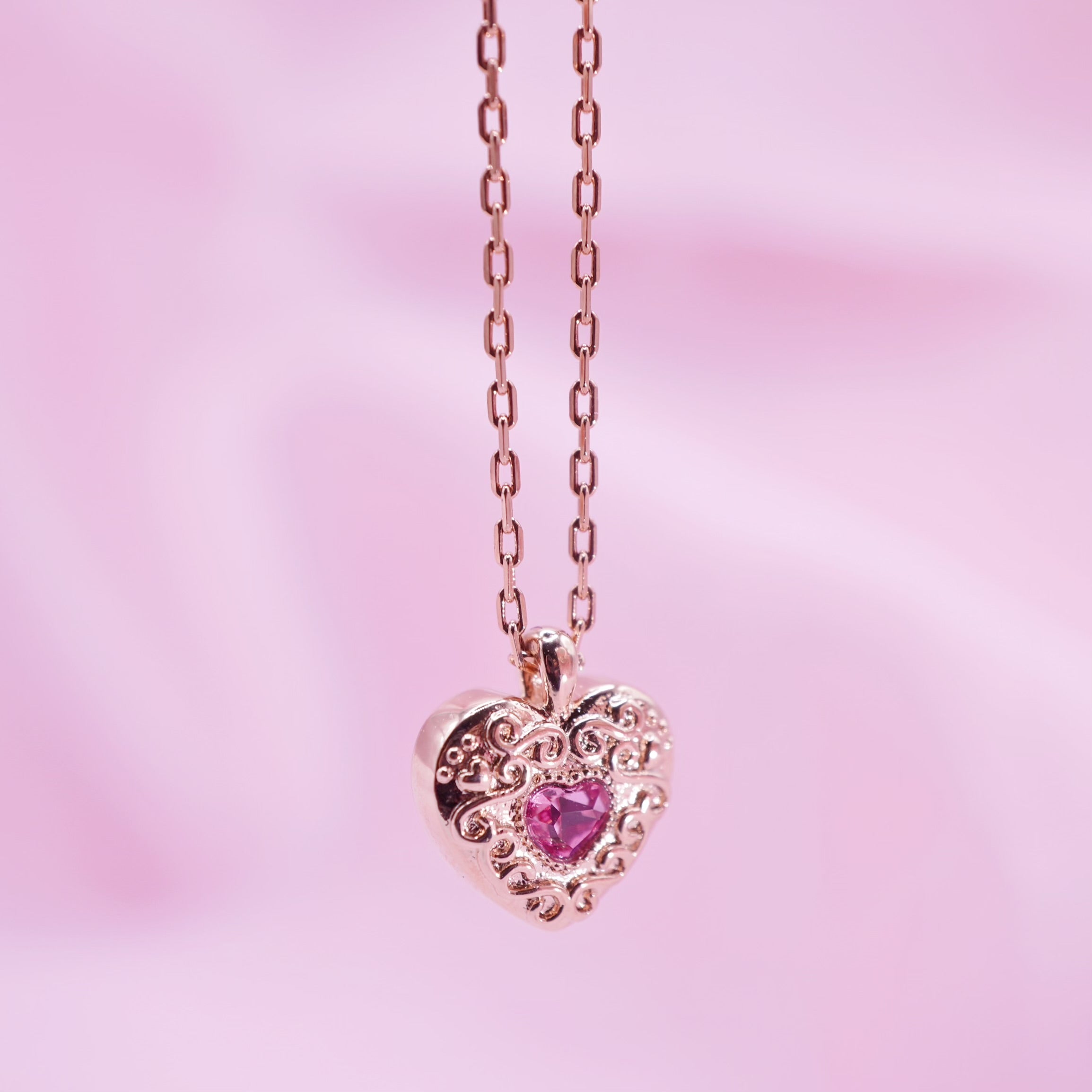 Heart Coffret Necklace / Rose Gold