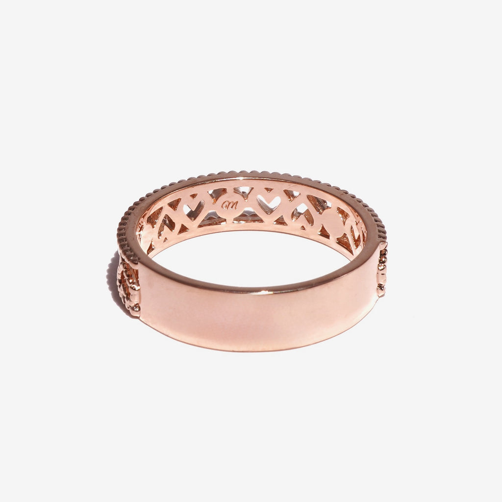 Heart Milgrain Frame Ring / Rose Gold