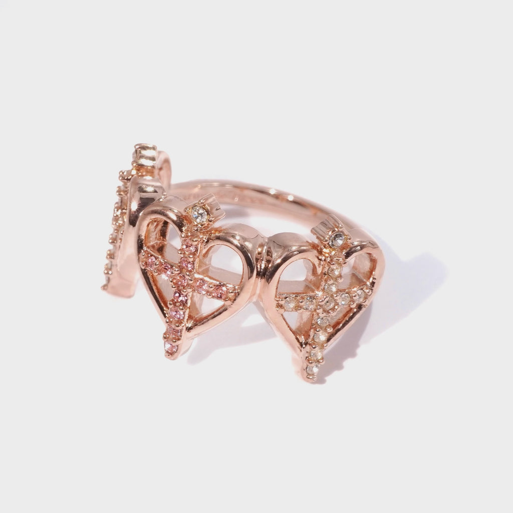 Cross sword Heart Ring / Rose Gold