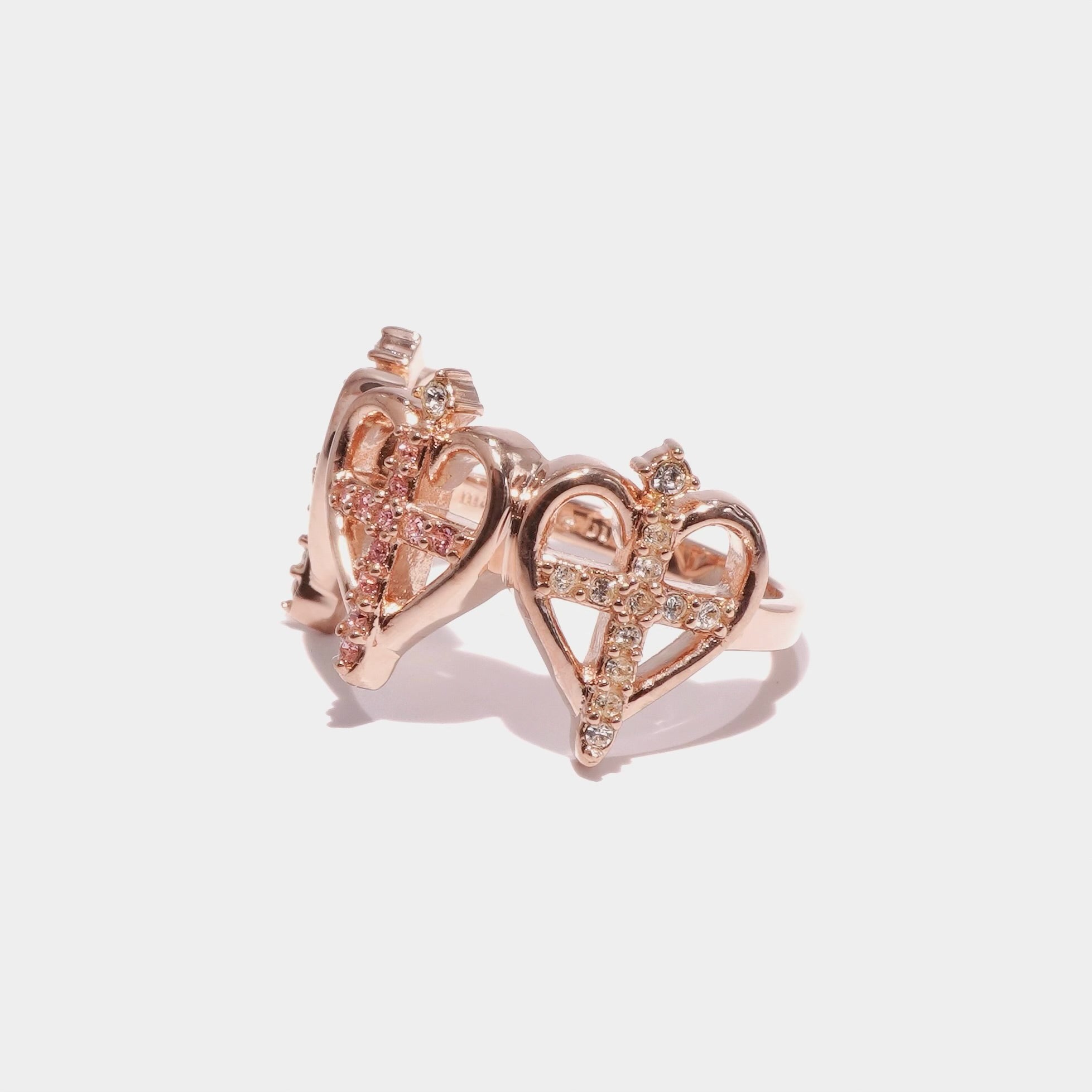 Cross sword Heart Ring / Rose Gold