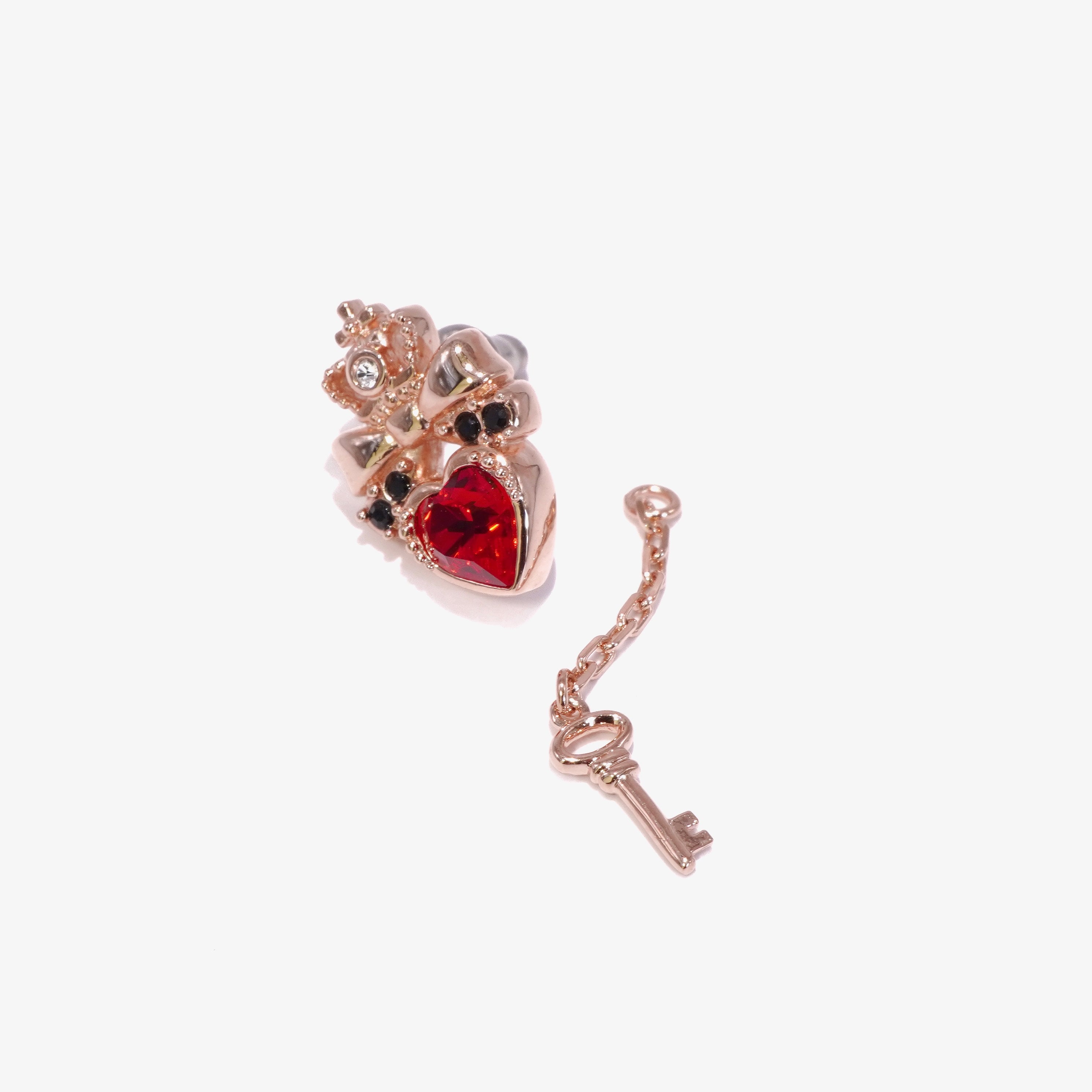 Princess Key Earring / Rose Gold × Red & Black〈Limited Edition〉