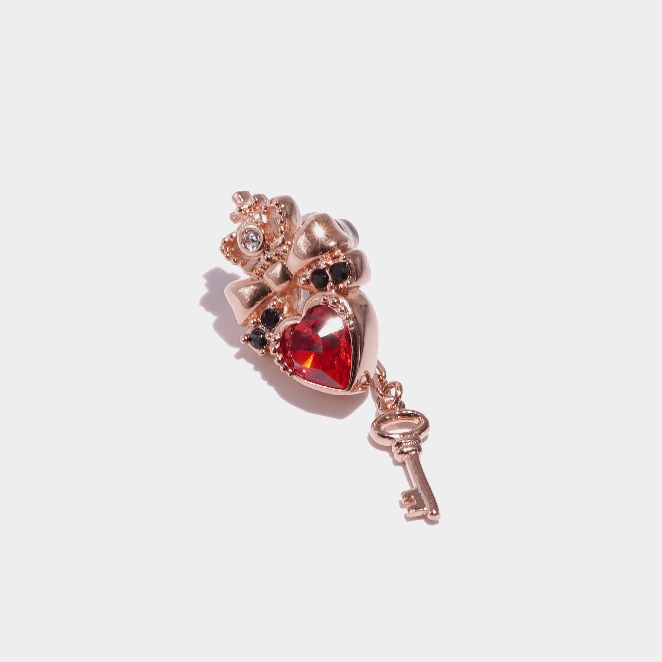 Princess Key Earring / Rose Gold × Red & Black〈Limited Edition〉