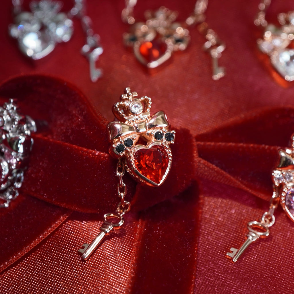 Princess Key Earring / Rose Gold × Red & Black〈Limited Edition〉