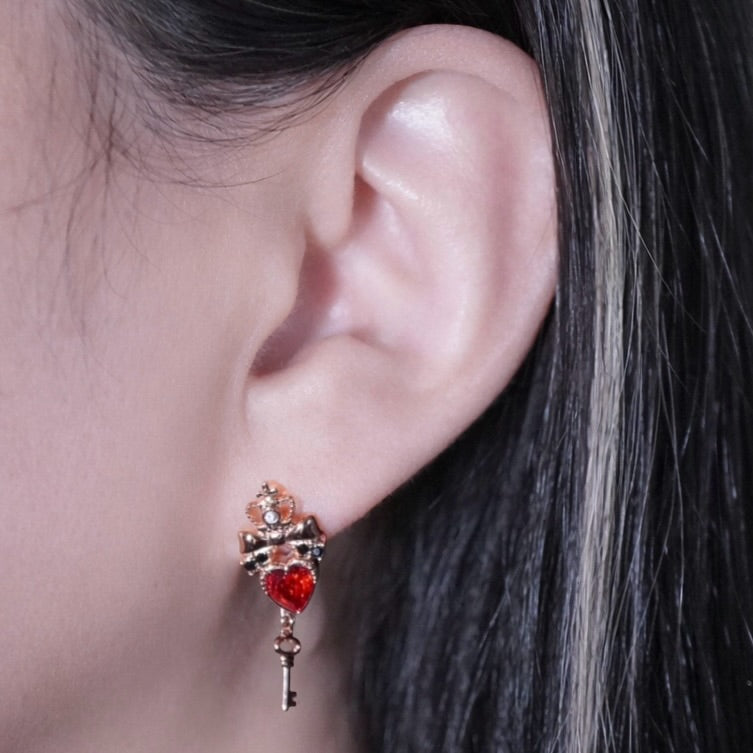 Princess Key Earring / Rose Gold × Red & Black〈Limited Edition〉
