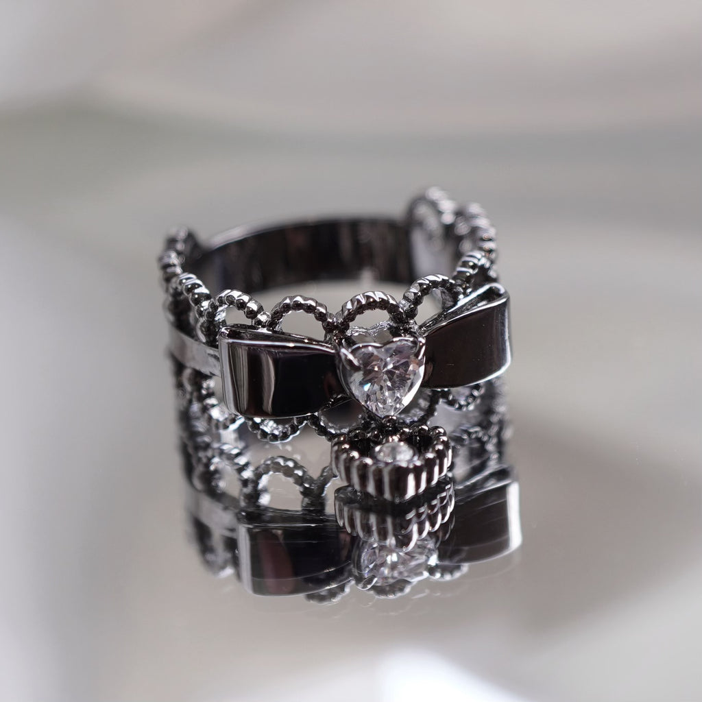 Ribbon Choker Ring / Black
