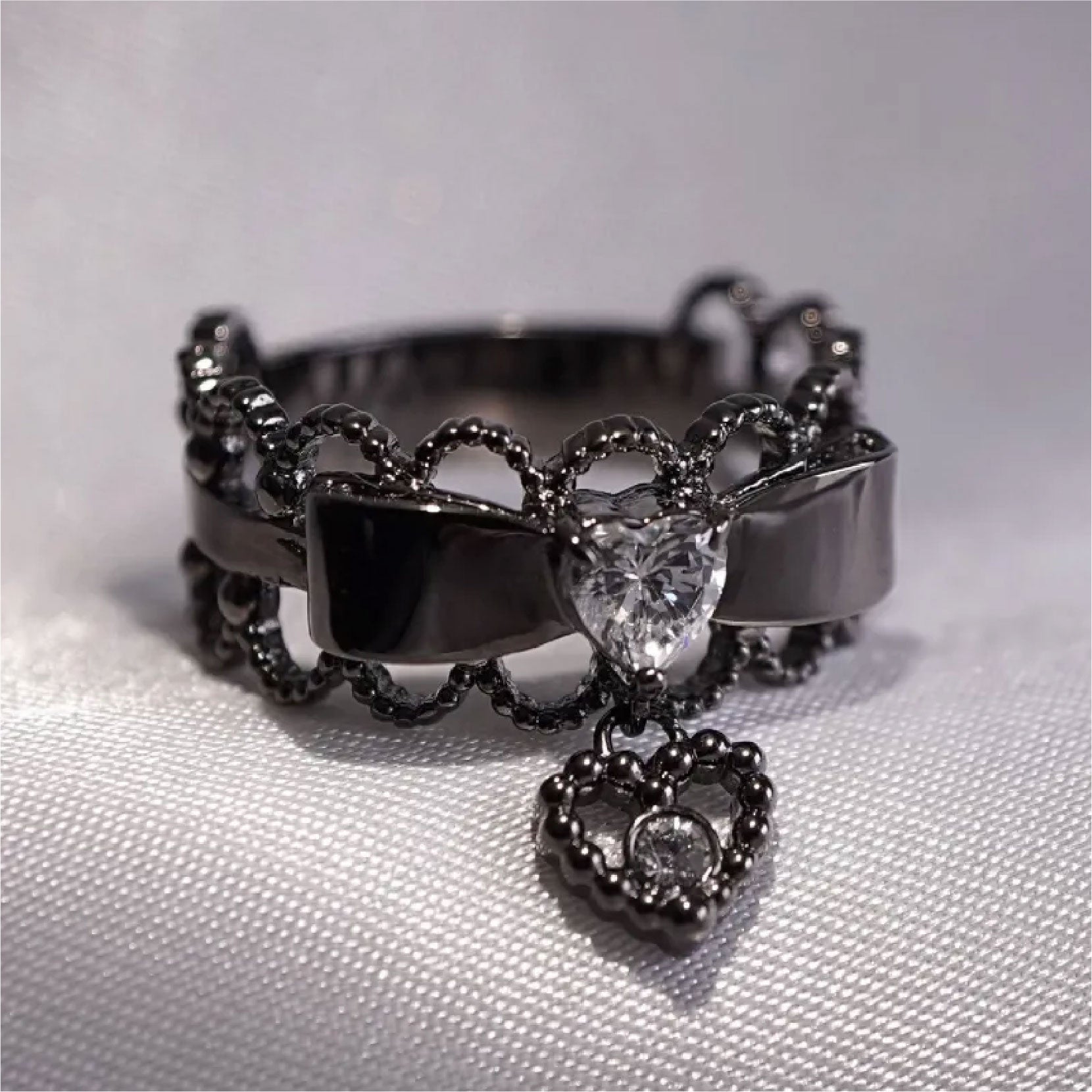 Ribbon Choker Ring / Black