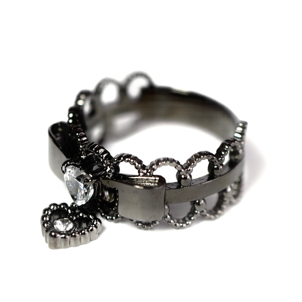 Ribbon Choker Ring / Black