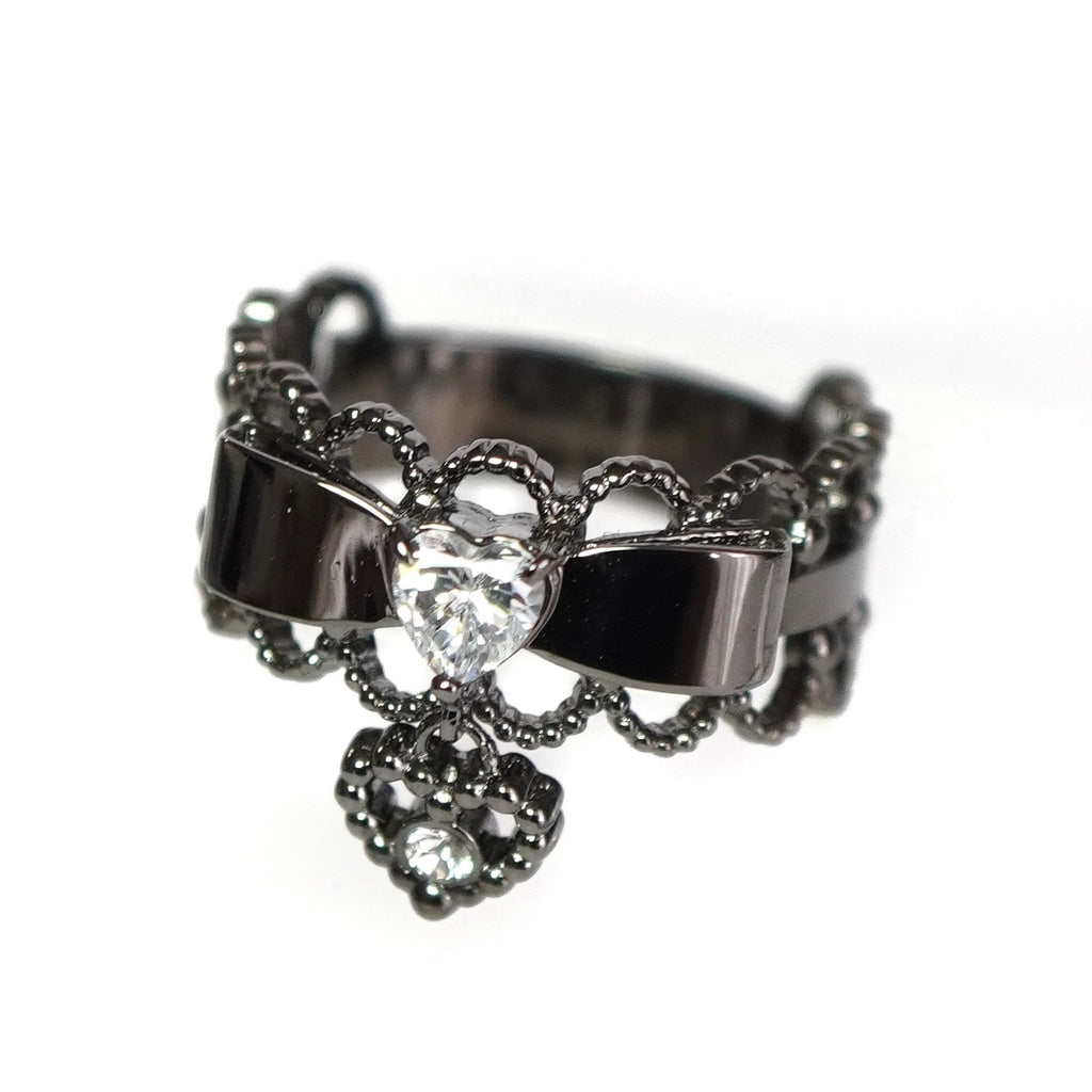 Ribbon Choker Ring / Black