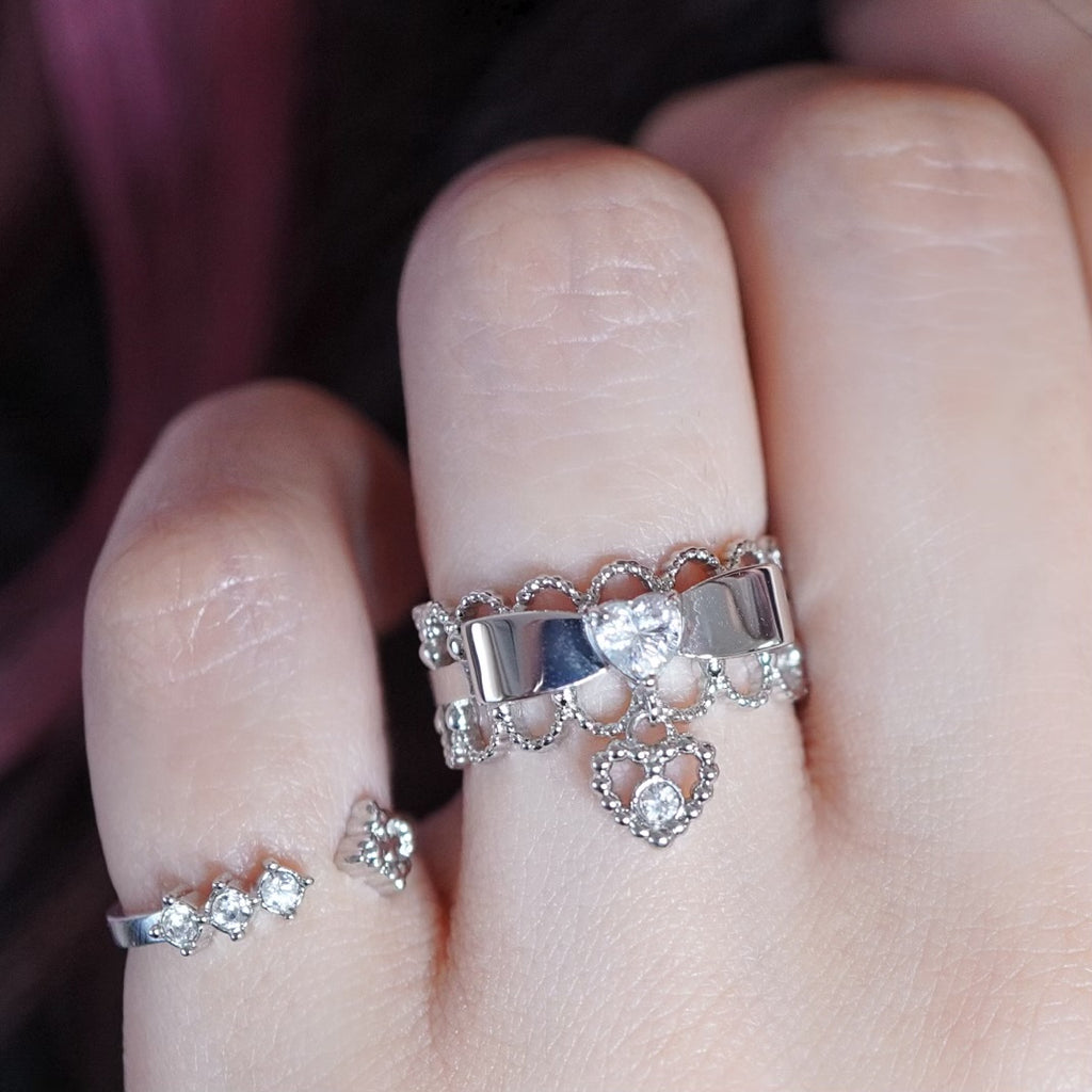Ribbon Choker Ring / Silver