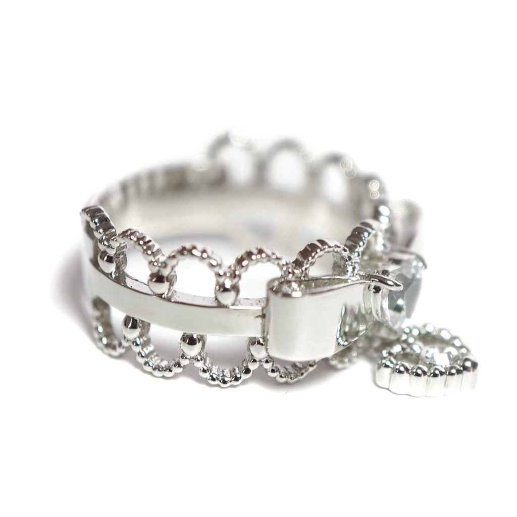 Ribbon Choker Ring / Silver