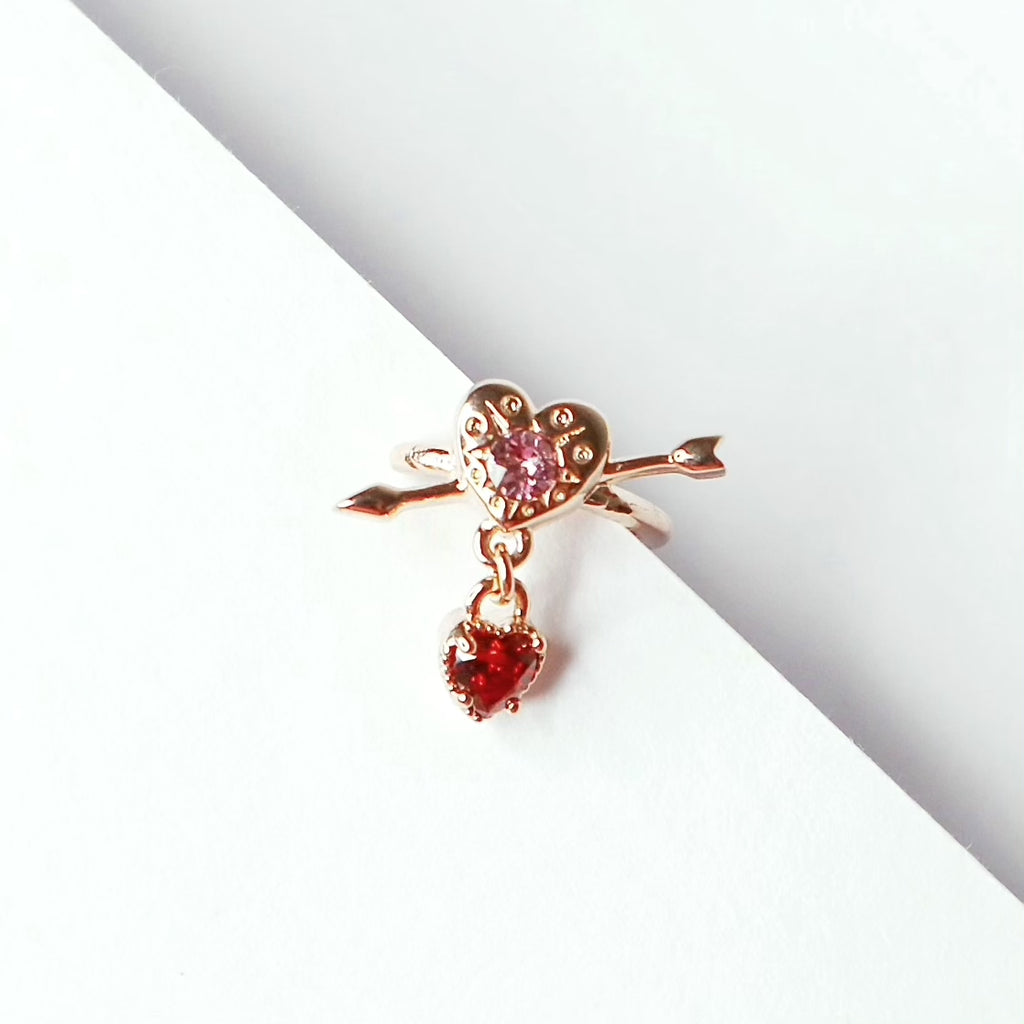 Heart Cupid Ear Cuff / Rose Gold