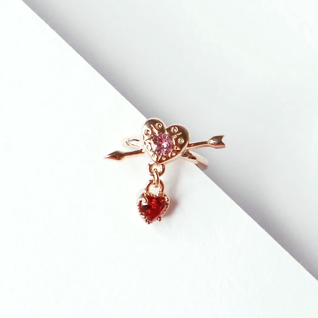 Heart Cupid Ear Cuff / Rose Gold