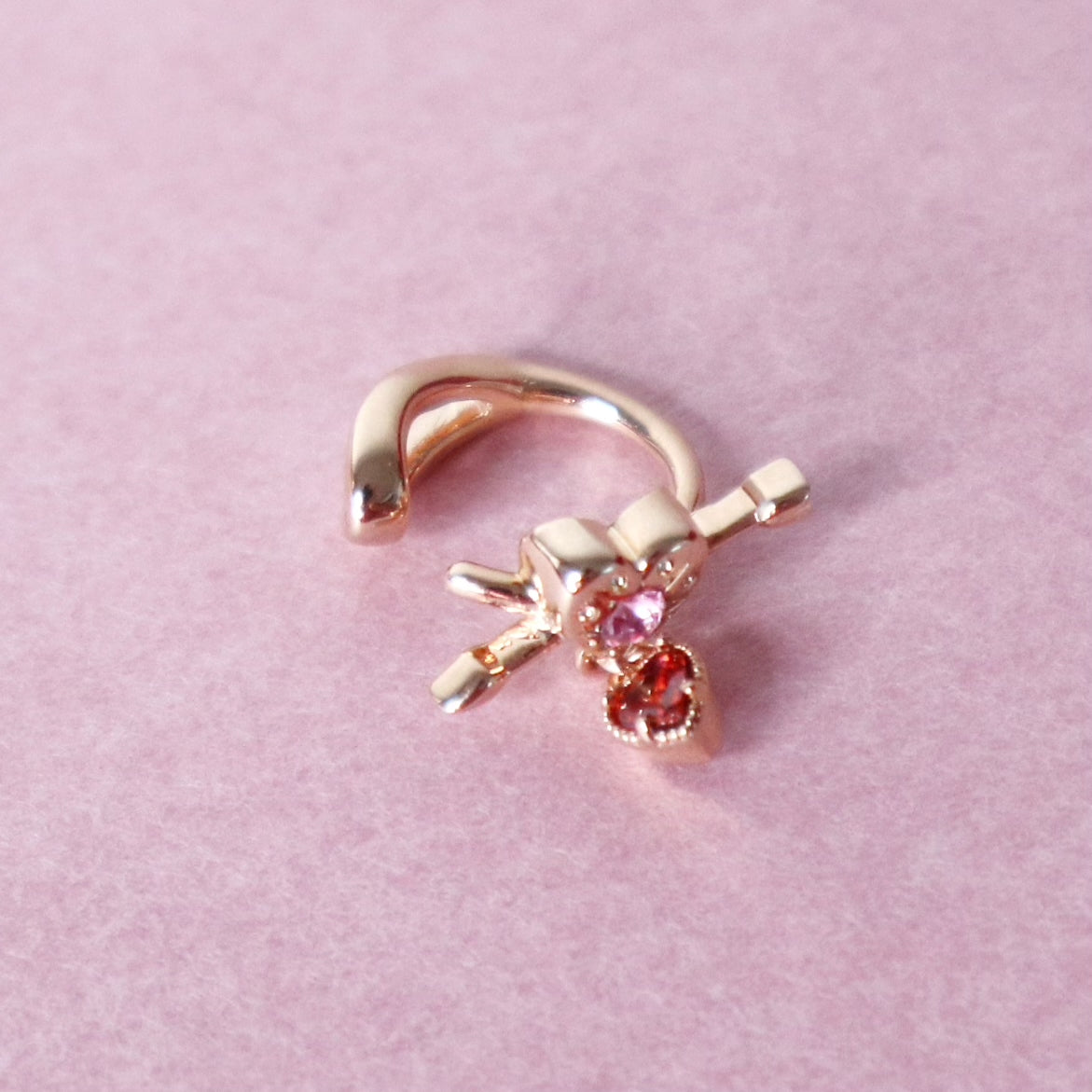 Heart Cupid Ear Cuff / Rose Gold