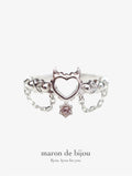 Devil Garter Ring / Silver × Pink
