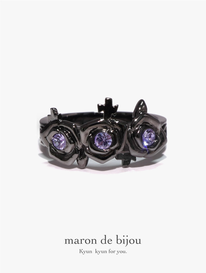 Gothic Rose Ring / Black