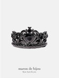 Heart Gothic Tiara Ring / Black × Black