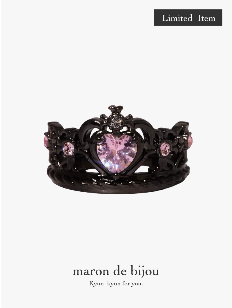 Heart Gothic Tiara  Ring / Black × Pink〈Limited Edition〉