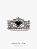 Heart Gothic Tiara Ring / Silver