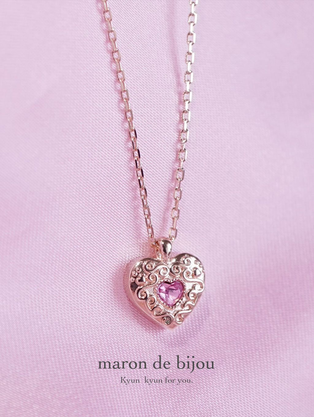 Heart Coffret Necklace / Rose Gold