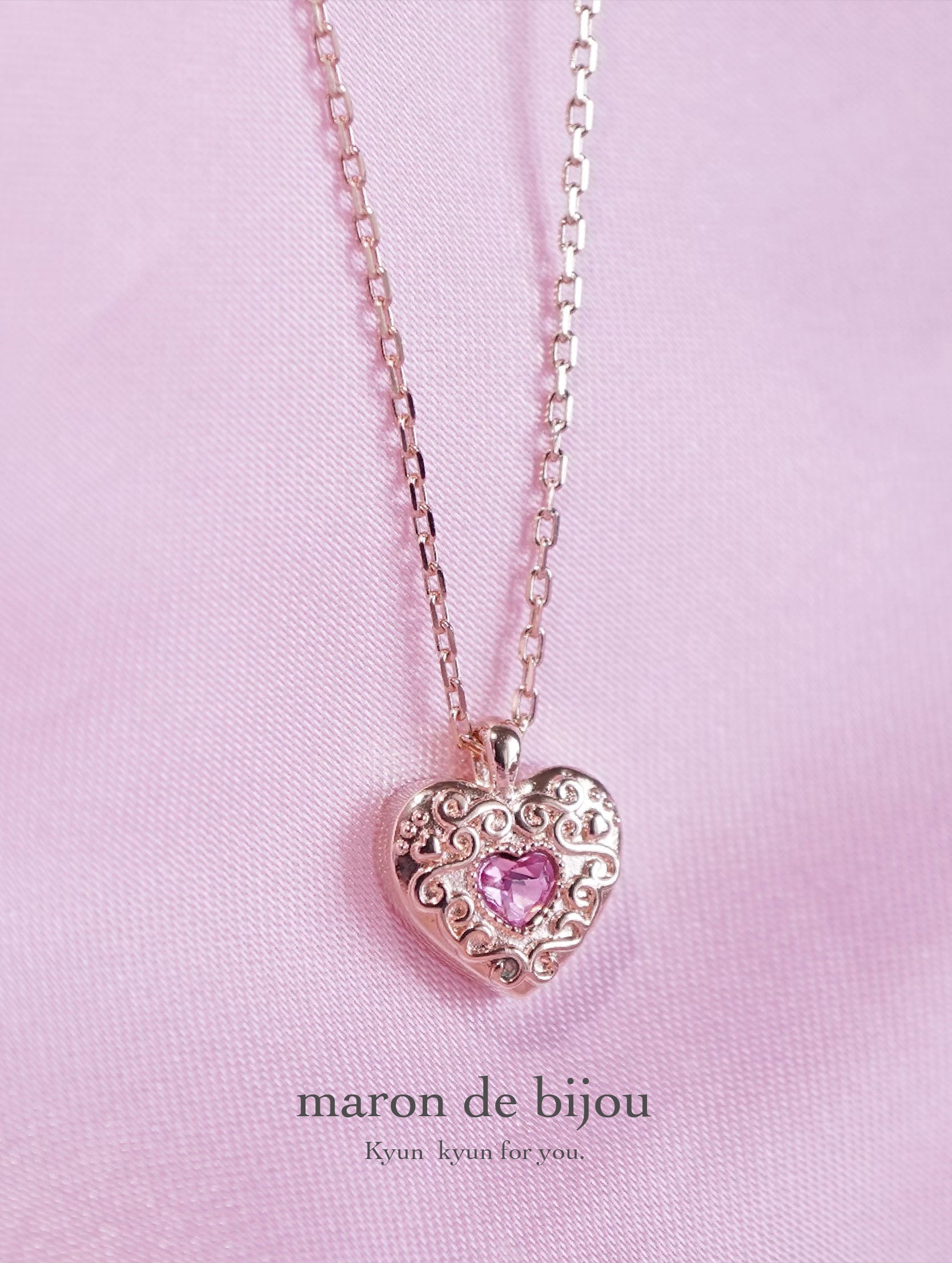 Heart Coffret Necklace / Rose Gold