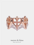 Cross sword Heart Ring / Rose Gold