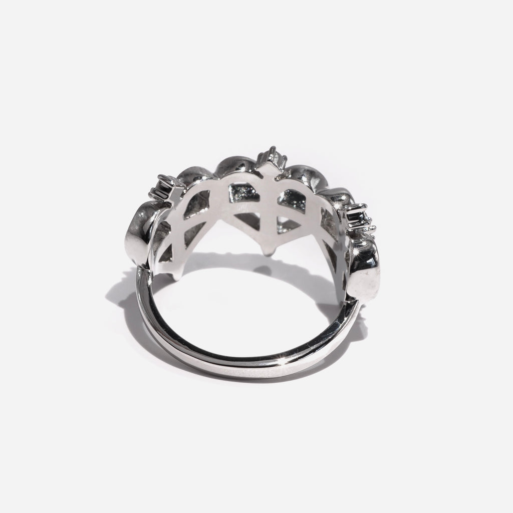 Cross sword Heart Ring / Silver