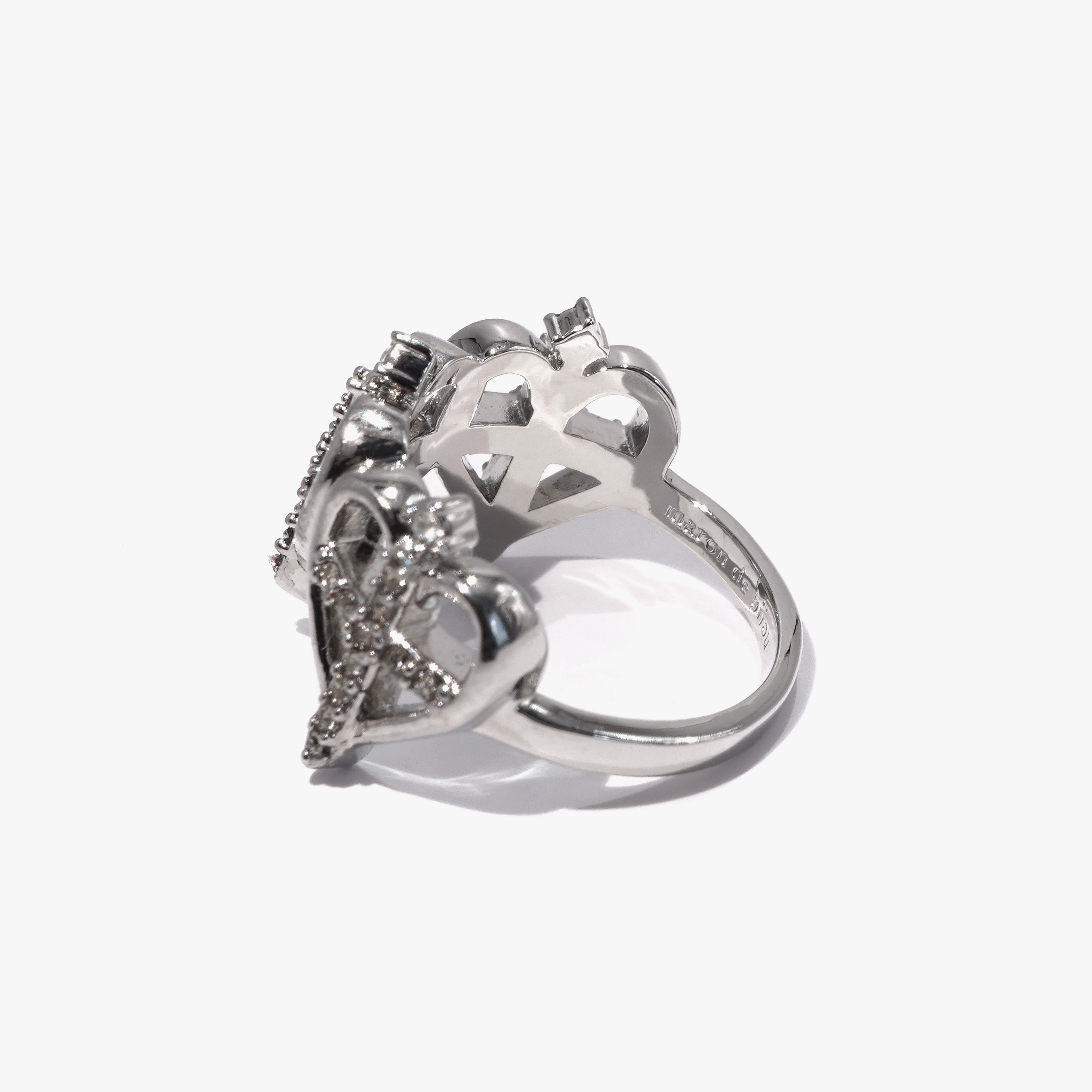 Cross sword Heart Ring / Silver