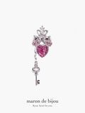 Princess Key Earring / Silver × Pink