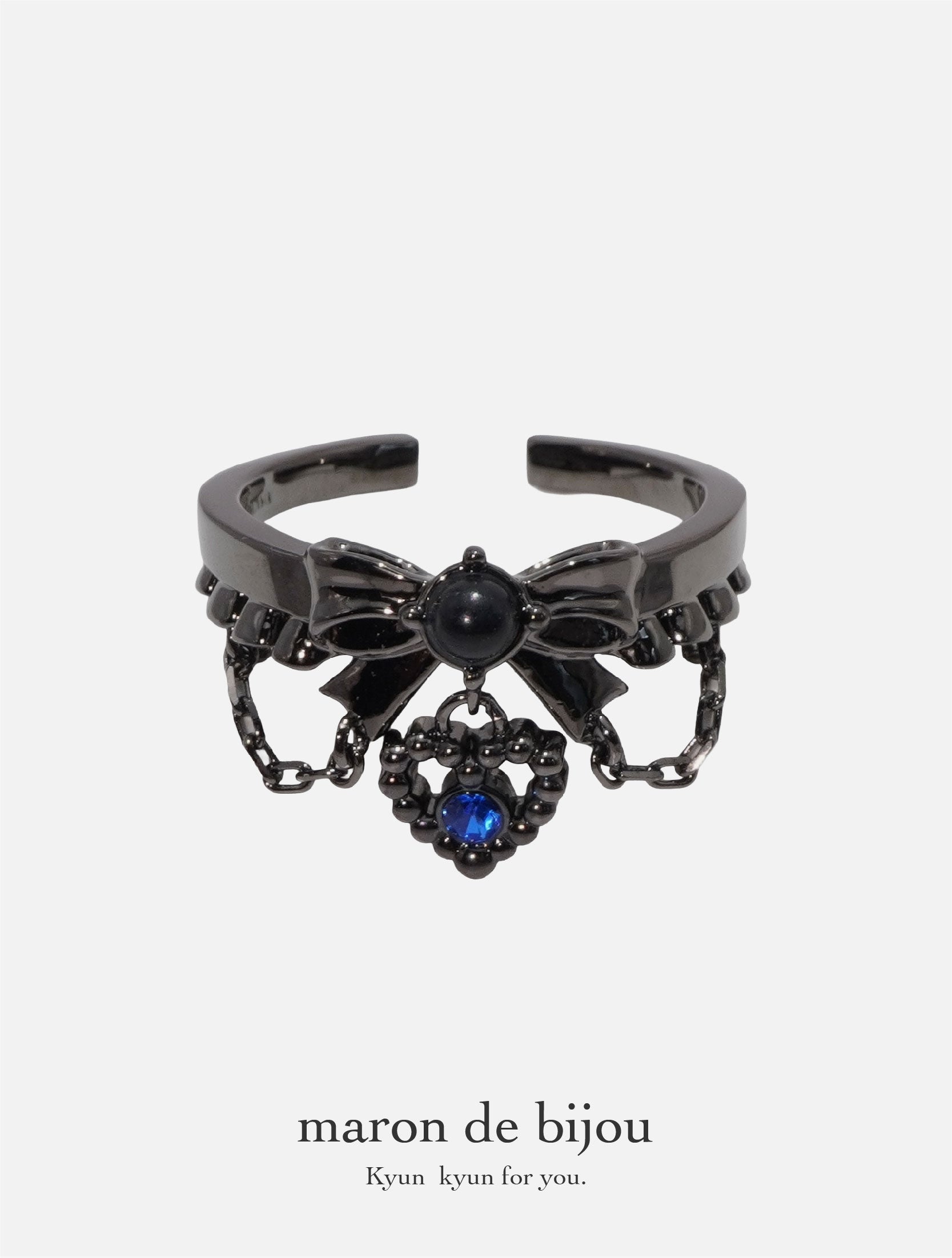 Lolita Blouse Ring / Black × Blue