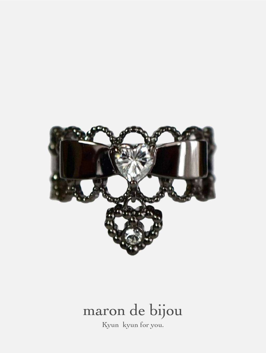 Ribbon Choker Ring / Black