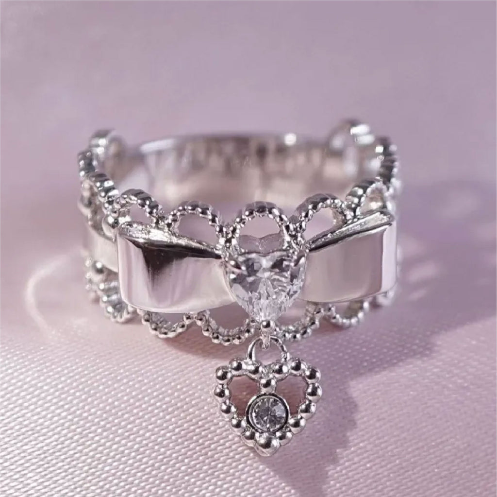 Ribbon Choker Ring / Silver