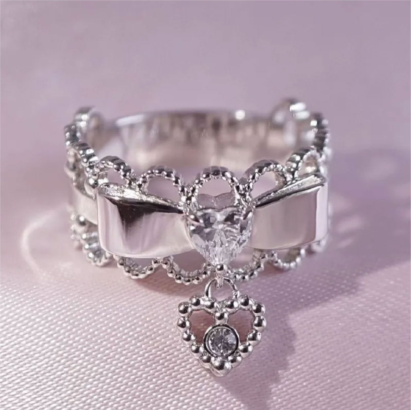 Ribbon Choker Ring / Silver